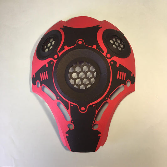 Cyber Mech Face - Black x Red, front