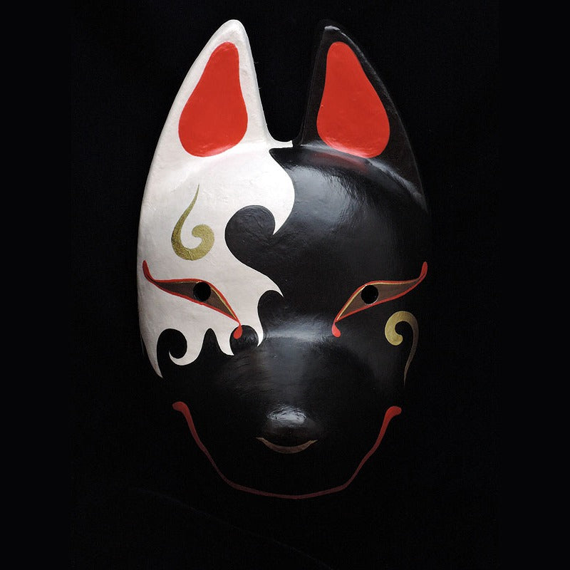 Shinshoku Fox Mask — handmade habutae-bari kitsune (fox) mask by Komendo | KAMENYA OMOTE