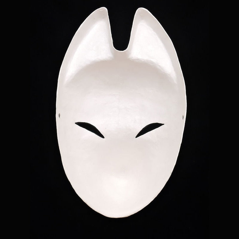 Aya Vermilion Fox Mask — handmade habutae-bari kitsune (fox) mask by Komendo | KAMENYA OMOTE