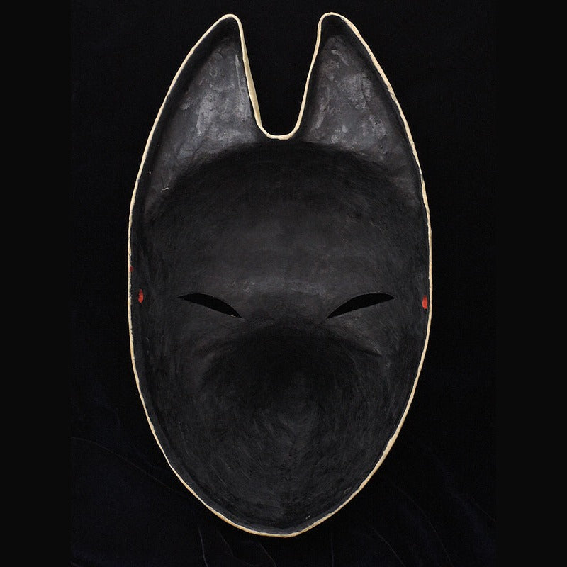 Suzune Fox Mask — handmade habutae-bari kitsune (fox) mask by Komendo | KAMENYA OMOTE