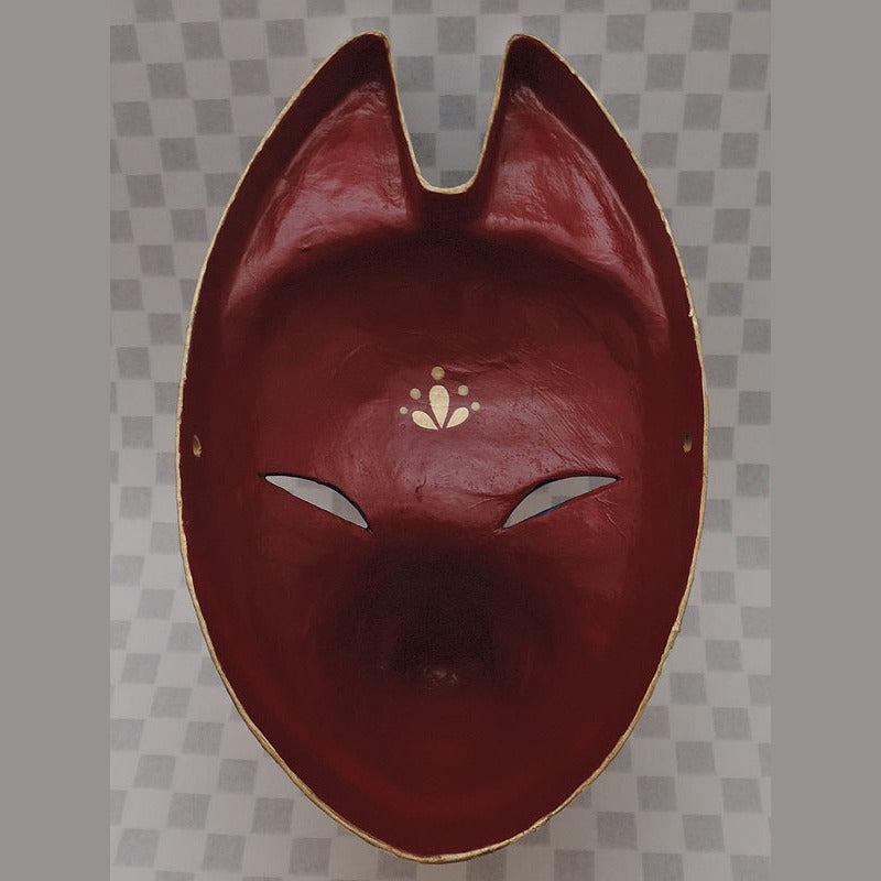 Higo Guardian Fox Mask — handmade habutae-bari kitsune (fox) mask by Komendo | KAMENYA OMOTE