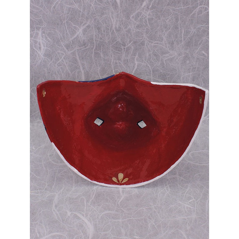 Higo Fox Chin Mask - Habutae-bari Kitsune Mask by Komendo — handmade habutae-bari kitsune (fox) mask by Komendo | KAMENYA OMOTE