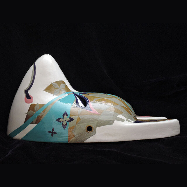 Senryumon Mitsushiro Fox Mask - Dyed Pattern Kitsune Mask by Komendo