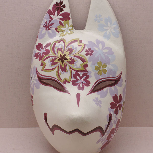 Handmade Japanese kitsune fox mask by Komendo, from the KAMENYA OMOTE collection