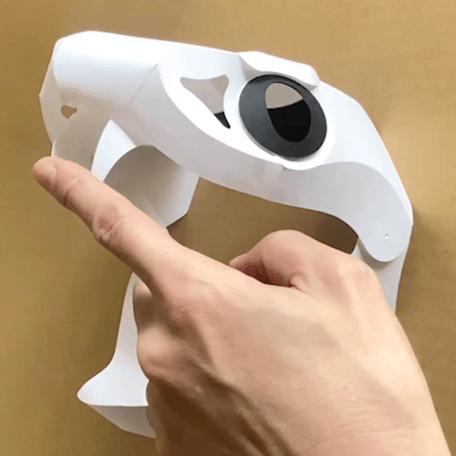Snake Mask — articulated-jaw papercraft mask kit by Hayashi Takeo | KAMENYA OMOTE