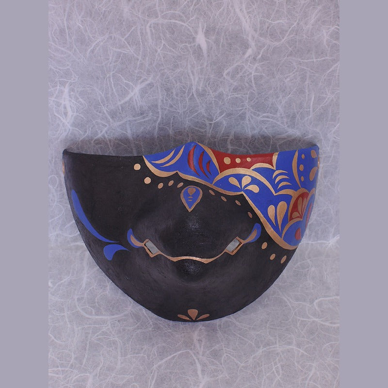 Kago Fox Chin Mask — handmade habutae-bari kitsune (fox) mask by Komendo | KAMENYA OMOTE