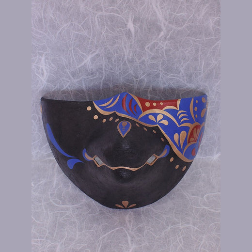 Kago Fox Chin Mask — handmade habutae-bari kitsune (fox) mask by Komendo | KAMENYA OMOTE