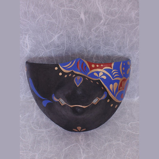 Kago Fox Chin Mask — handmade habutae-bari kitsune (fox) mask by Komendo | KAMENYA OMOTE