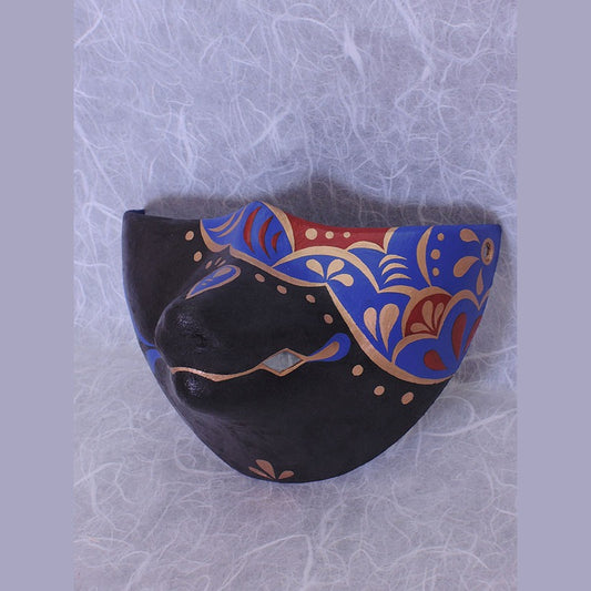 Kago Fox Chin Mask — handmade habutae-bari kitsune (fox) mask by Komendo | KAMENYA OMOTE