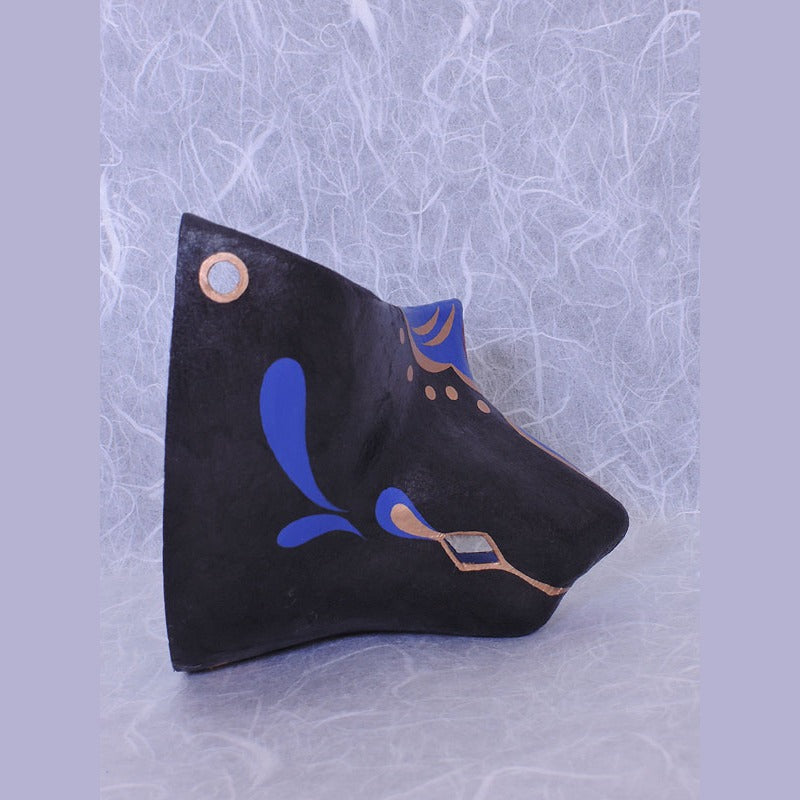 Kago Fox Chin Mask — handmade habutae-bari kitsune (fox) mask by Komendo | KAMENYA OMOTE