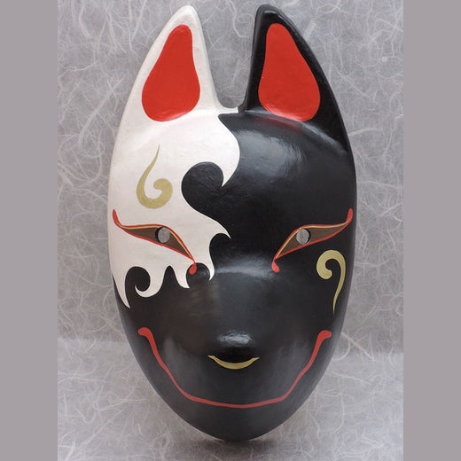 Shinshoku Fox Mask — handmade habutae-bari kitsune (fox) mask by Komendo | KAMENYA OMOTE