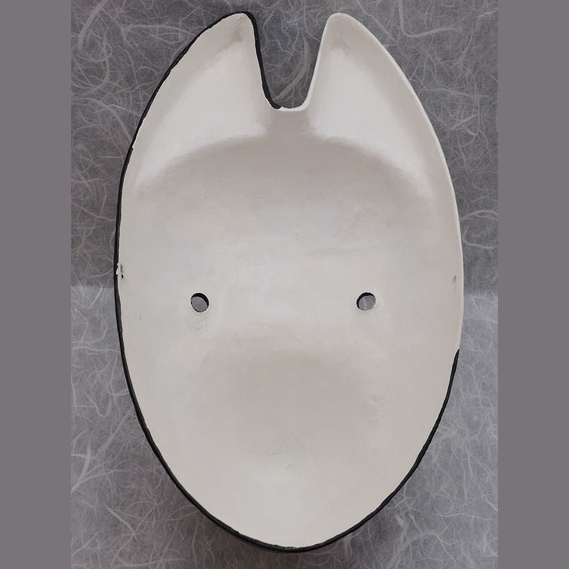 Shinshoku Fox Mask — handmade habutae-bari kitsune (fox) mask by Komendo | KAMENYA OMOTE