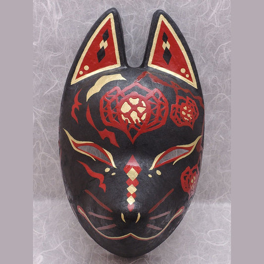 Hoozuki Fox Mask — handmade habutae-bari kitsune (fox) mask by Komendo | KAMENYA OMOTE