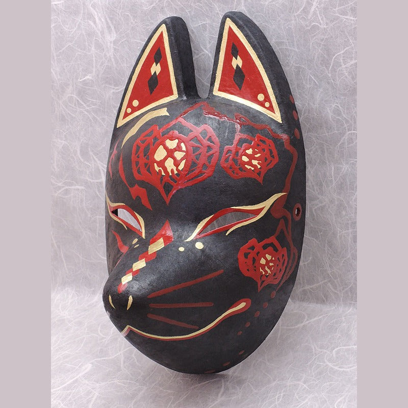 Hoozuki Fox Mask — handmade habutae-bari kitsune (fox) mask by Komendo | KAMENYA OMOTE