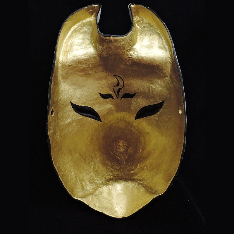 Kyubi Nine-Tailed Fox Mask — handmade habutae-bari kitsune (fox) mask by Komendo | KAMENYA OMOTE