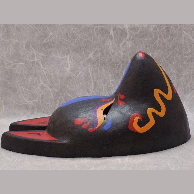 Ikusa Battle Fox Mask — handmade habutae-bari kitsune (fox) mask by Komendo | KAMENYA OMOTE