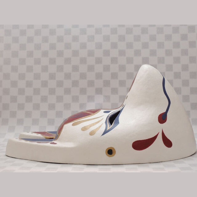 Higo Guardian Fox Mask — handmade habutae-bari kitsune (fox) mask by Komendo | KAMENYA OMOTE