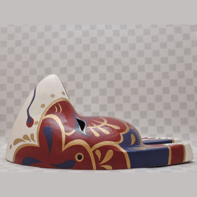 Higo Guardian Fox Mask — handmade habutae-bari kitsune (fox) mask by Komendo | KAMENYA OMOTE