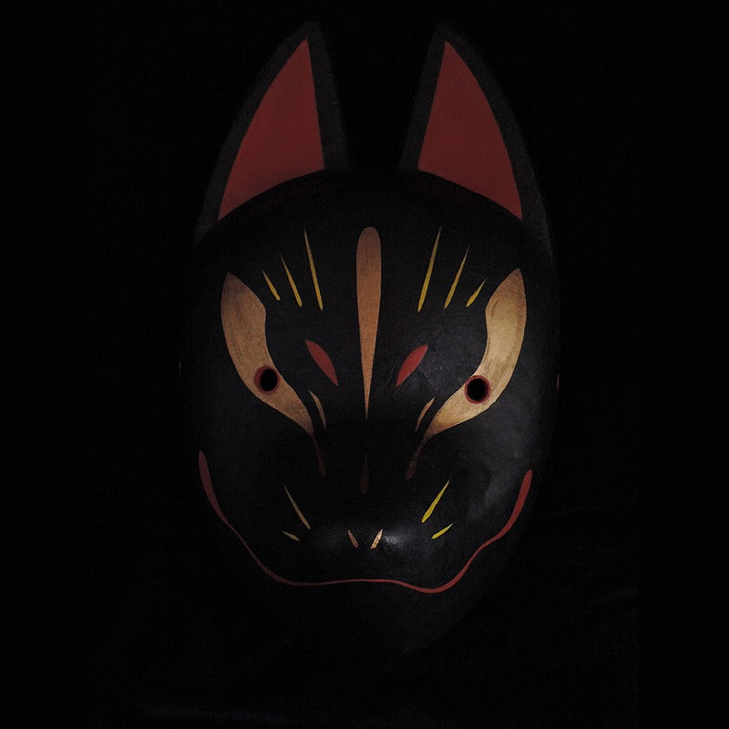 Shinmoku Fox Mask — handmade habutae-bari kitsune (fox) mask by Komendo | KAMENYA OMOTE