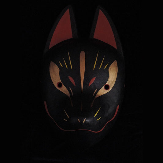 Shinmoku Fox Mask — handmade habutae-bari kitsune (fox) mask by Komendo | KAMENYA OMOTE