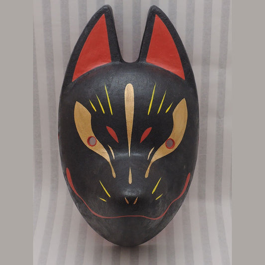 Shinmoku Fox Mask — handmade habutae-bari kitsune (fox) mask by Komendo | KAMENYA OMOTE