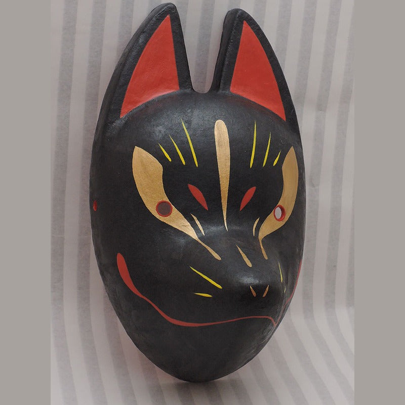 Shinmoku Fox Mask — handmade habutae-bari kitsune (fox) mask by Komendo | KAMENYA OMOTE