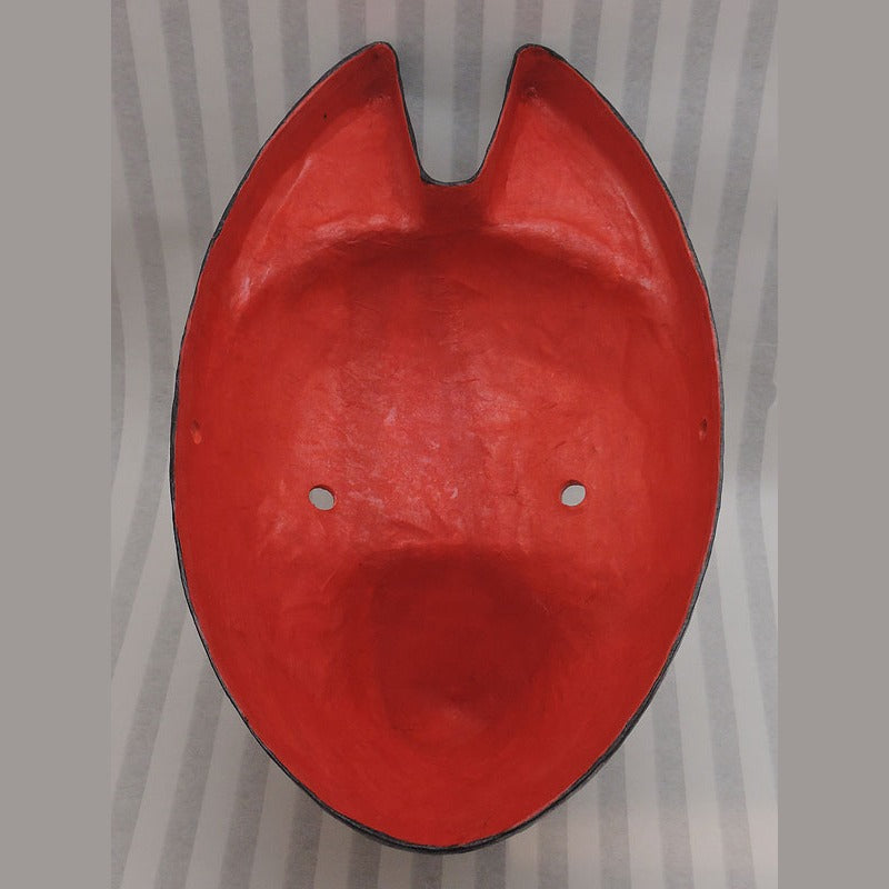 Shinmoku Fox Mask — handmade habutae-bari kitsune (fox) mask by Komendo | KAMENYA OMOTE