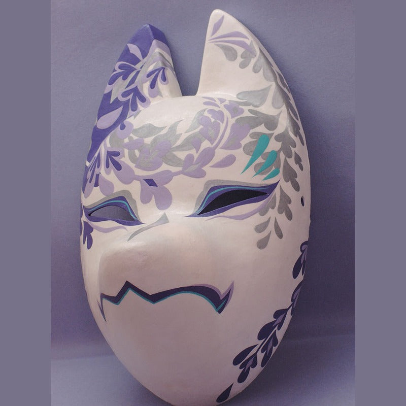 Fujishigure Fox Mask — handmade habutae-bari kitsune (fox) mask by Komendo | KAMENYA OMOTE