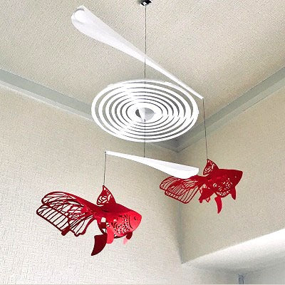 Ripples and Ryukin Goldfish Mobile - two red goldfish