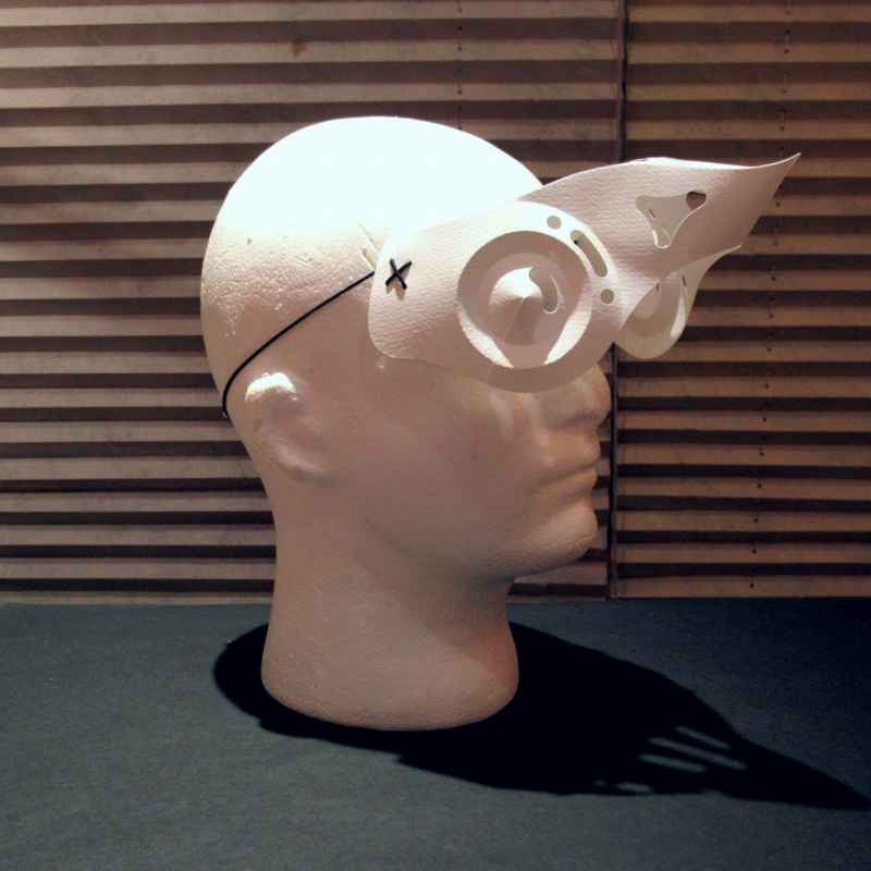 Haitaka Sparrowhawk Eye Mask - White, worn