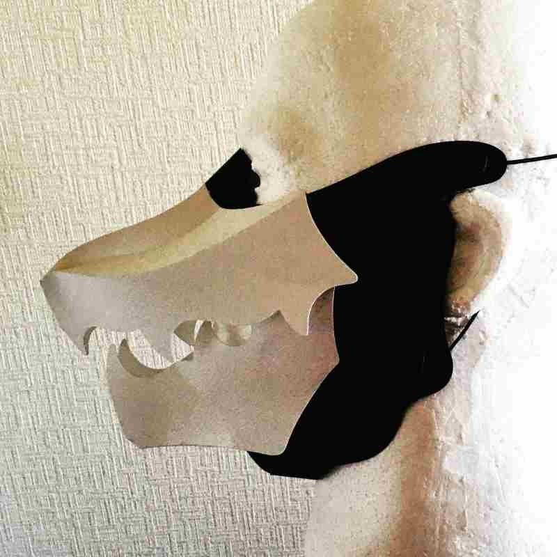 Juga Beast Fang Mask - White, side view