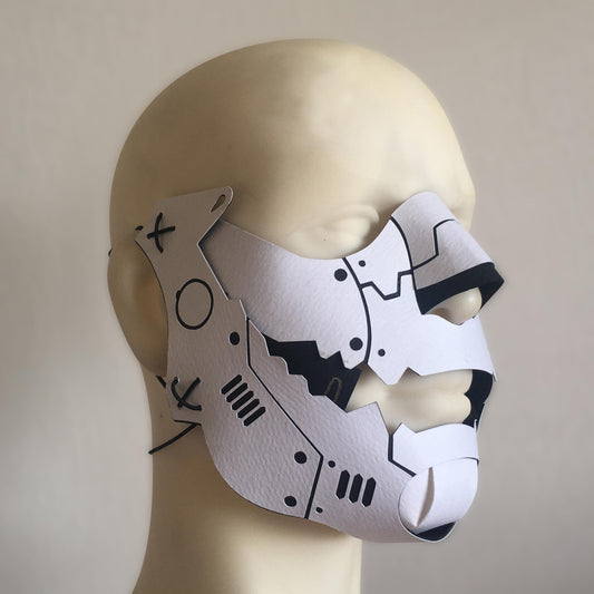Cyber Menpo - White x Black, front