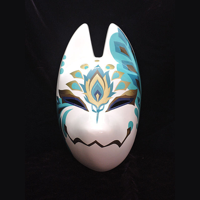 Ao Kujaku Peacock Fox Mask - Standard Kitsune Mask by Komendo
