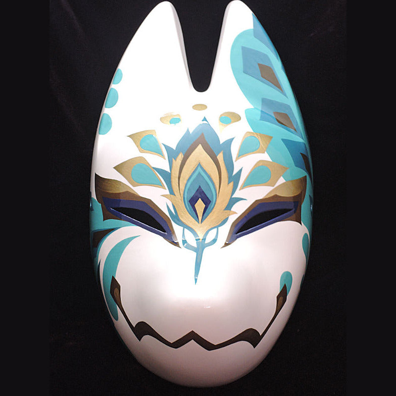 Ao Kujaku Peacock Fox Mask - Standard Kitsune Mask by Komendo
