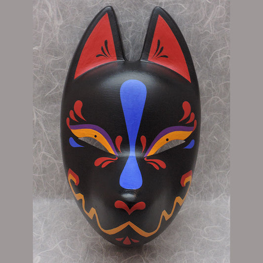 Ikusa Battle Fox Mask — handmade standard kitsune (fox) mask by Komendo | KAMENYA OMOTE