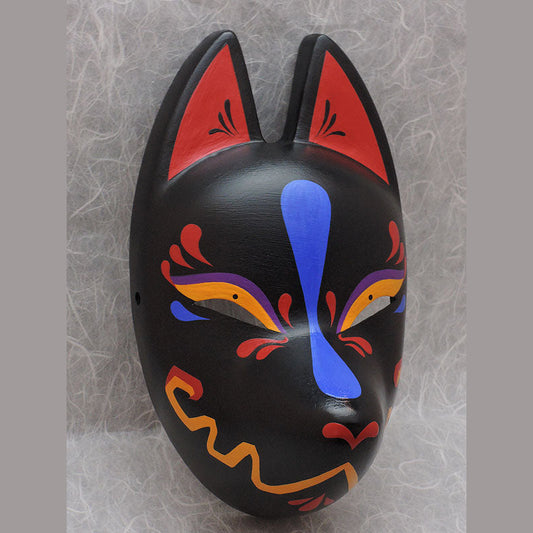 Ikusa Battle Fox Mask — handmade standard kitsune (fox) mask by Komendo | KAMENYA OMOTE