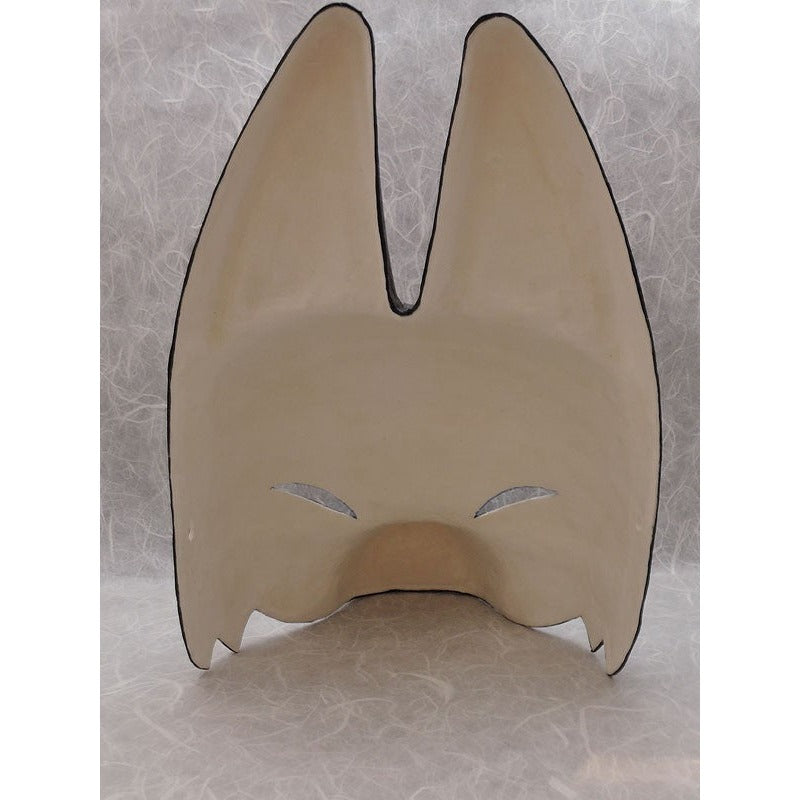 Kuro Black Half-Fox Mask - Habutae-bari Kitsune Mask by Komendo — handmade habutae-bari kitsune (fox) mask by Komendo | KAMENYA OMOTE
