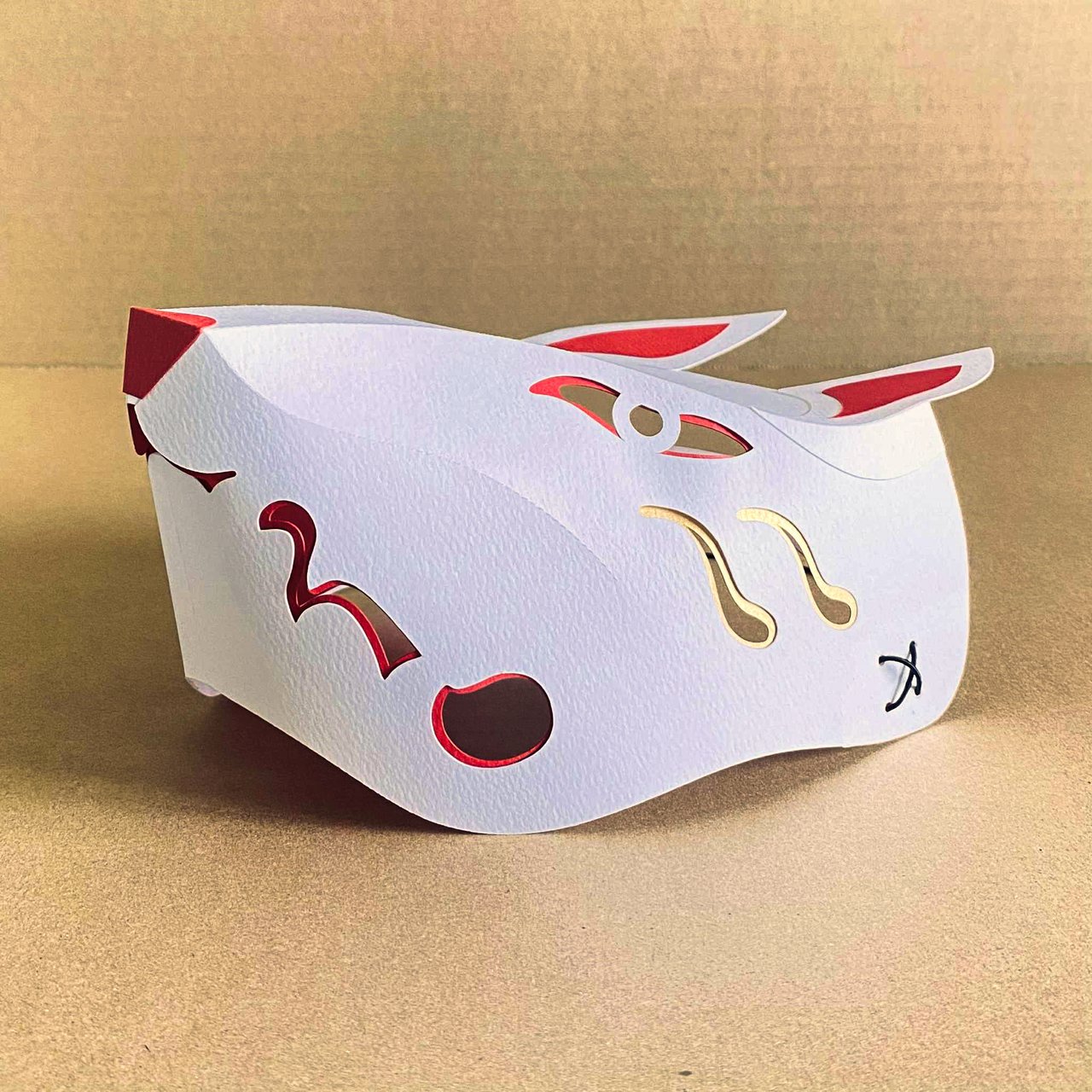 Kitsune Fox Mask - worn