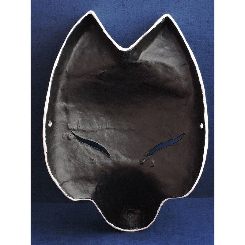 Shirayoi Half-Fox Mask - Habutae-bari Kitsune Mask by Komendo — handmade habutae-bari kitsune (fox) mask by Komendo | KAMENYA OMOTE