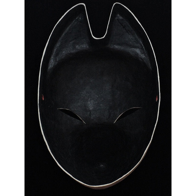 Suzune White Fox Mask - Habutae-bari Kitsune Mask by Komendo — handmade habutae-bari kitsune (fox) mask by Komendo | KAMENYA OMOTE