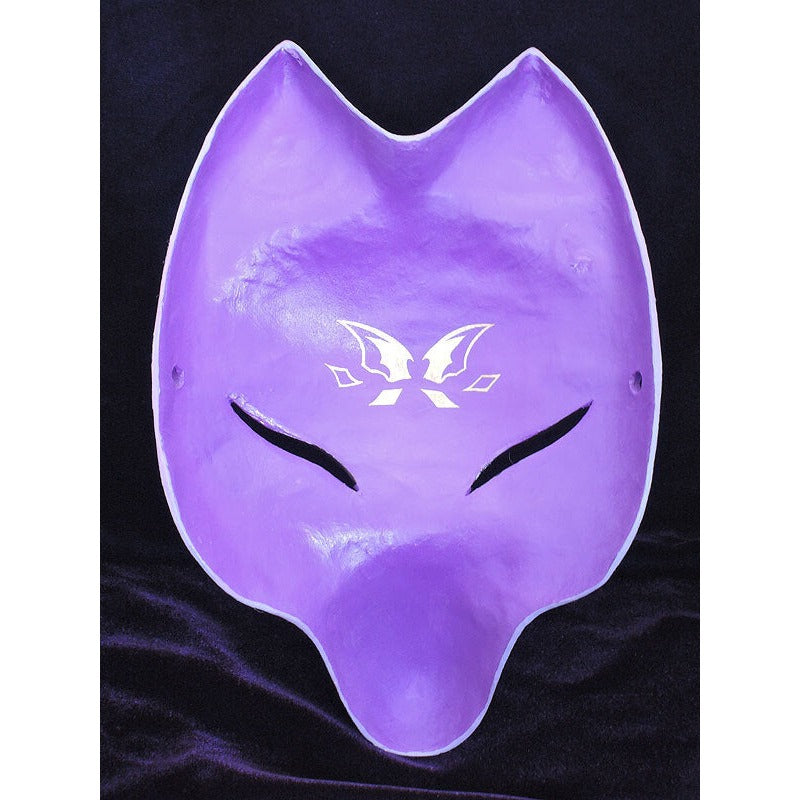 Tsuyabane Half-Fox Mask - Habutae-bari Kitsune Mask by Komendo — handmade habutae-bari kitsune (fox) mask by Komendo | KAMENYA OMOTE