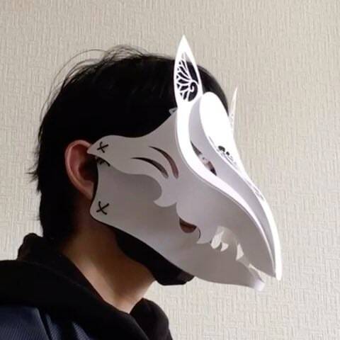 Kitsune no Agito Full-Face Fox Mask - front