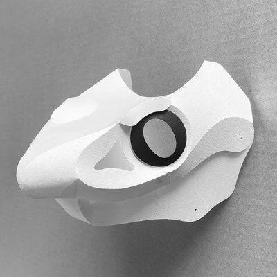 Snake Mask front view - white