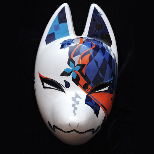Senryumon Seiran Fox Mask — handmade standard kitsune (fox) mask by Komendo | KAMENYA OMOTE