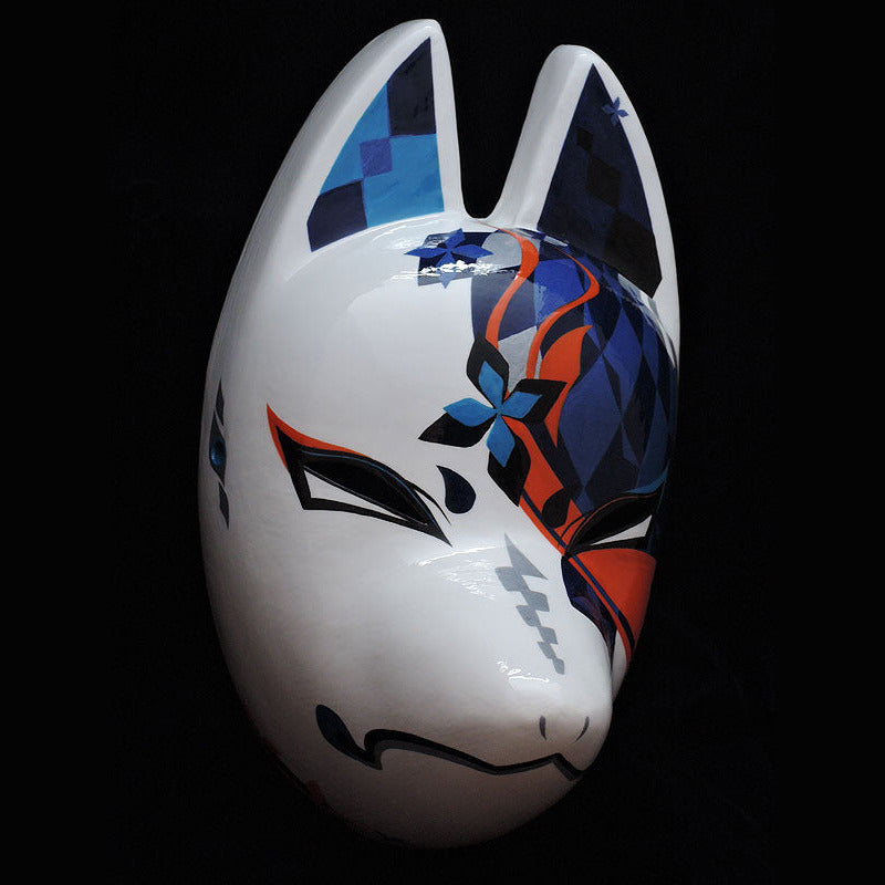 Senryumon Seiran Fox Mask - Dyed Pattern Kitsune Mask by Komendo