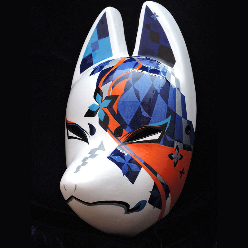 Senryumon Seiran Fox Mask - Dyed Pattern Kitsune Mask by Komendo