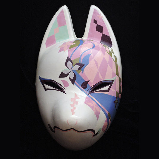 Senryumon Senka Fox Mask — handmade standard kitsune (fox) mask by Komendo | KAMENYA OMOTE