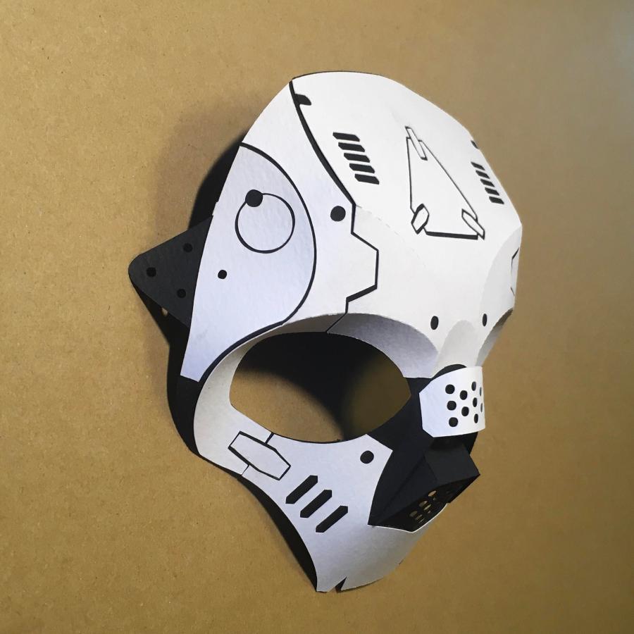 Cyber Skull Mask - Sci-Fi Papercraft Mask Kit by Hayashi Takeo